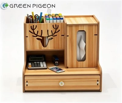 Bàn tổ chức bằng gỗ có hộp đựng bút